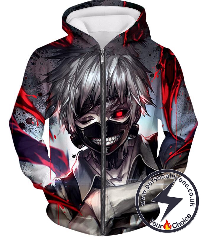 Tokyo Ghoul Super Cool Masked Ken Kaneki Awesome Zip Up Hoodie